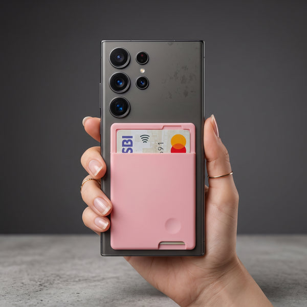 CardFlex Pink Wallet Sticky Silicone For All Mobiles