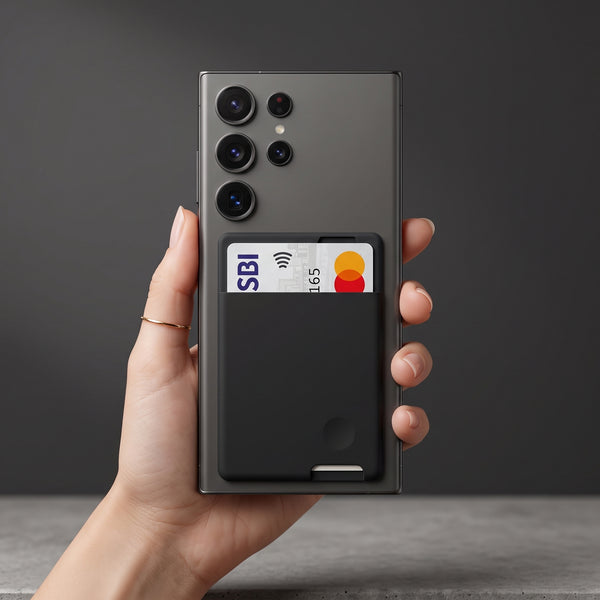 CardFlex Black Wallet Sticky Silicone For All Mobiles