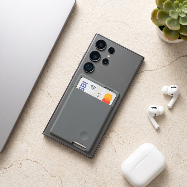 CardFlex Grey Wallet Sticky Silicone For All Mobiles