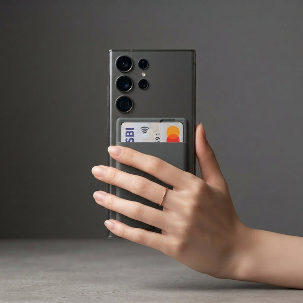 CardFlex Grey Wallet Sticky Silicone For All Mobiles