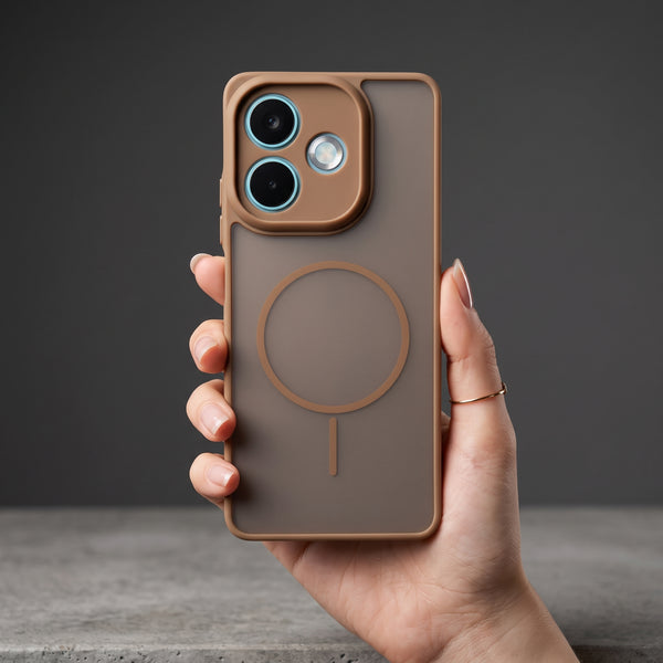 KYRON Brown Matte Camera Protection Case for Oppo A5 Pro