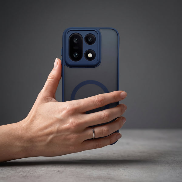 KYRON Dark Blue Matte Camera Protection Case for Oneplus 15