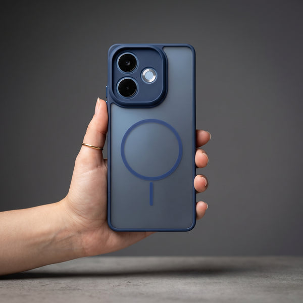 KYRON Dark Blue Matte Camera Protection Case for Oppo A5 Pro