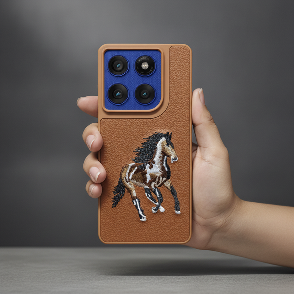 Brown Leather Brown Horse OC Ornamented for Motorola Edge 60 Pro