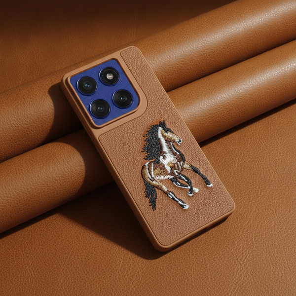 Brown Leather Brown Horse OC Ornamented for Motorola Edge 60 Pro