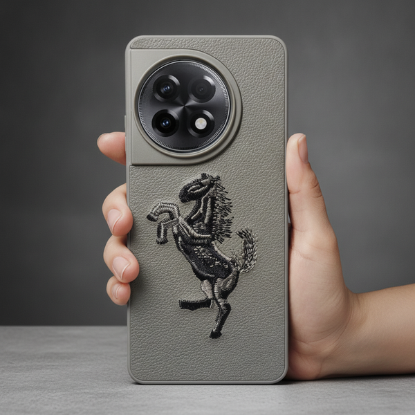 Gey Leather Black grey Horse rider OC Ornamented for Oneplus 11r