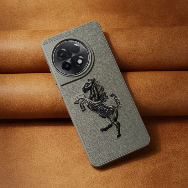 Gey Leather Black grey Horse rider OC Ornamented for Oneplus 11r