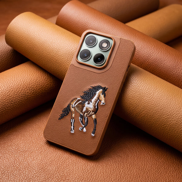 Brown Leather Brown Horse OC Ornamented for Motorola Edge 70 Fusion