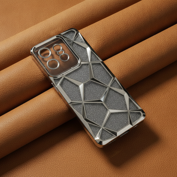 Dazzle silver Silicone case for Motorola Edge 50 Pro