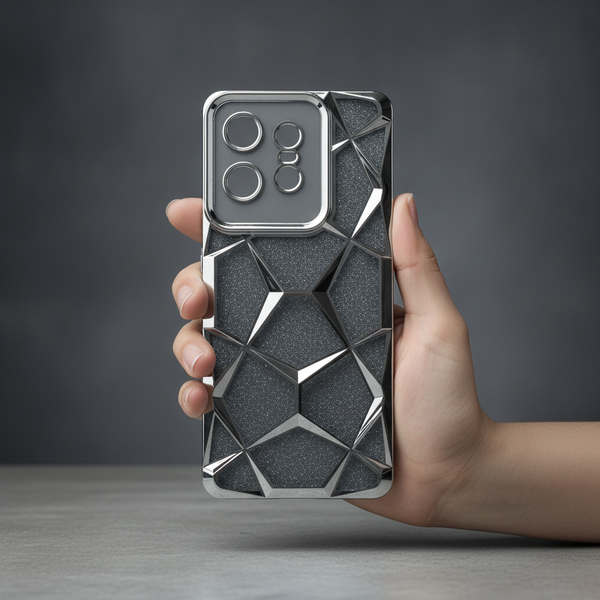 Dazzle silver Silicone case for Motorola Edge 50 Pro