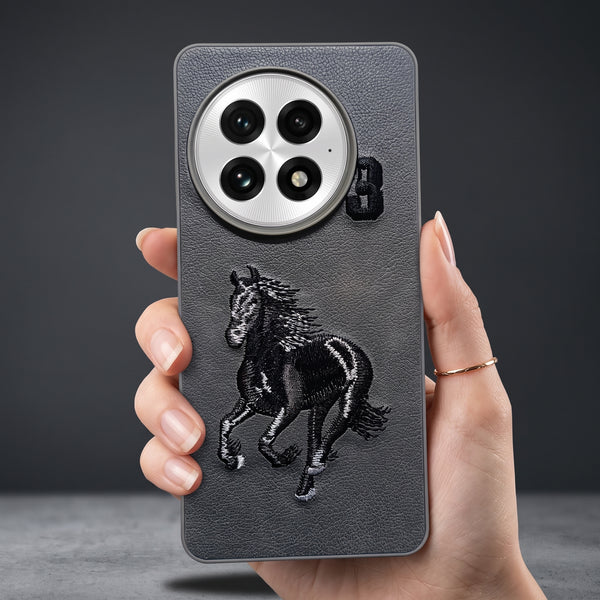 Grey Leather Horse No. 3 OC Ornamented for Oneplus 13