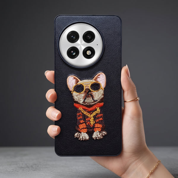 Black Leather Bulldog  OC Ornamented for Oneplus 13