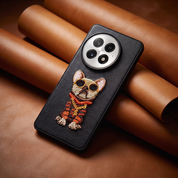 Black Leather Bulldog  OC Ornamented for Oneplus 13