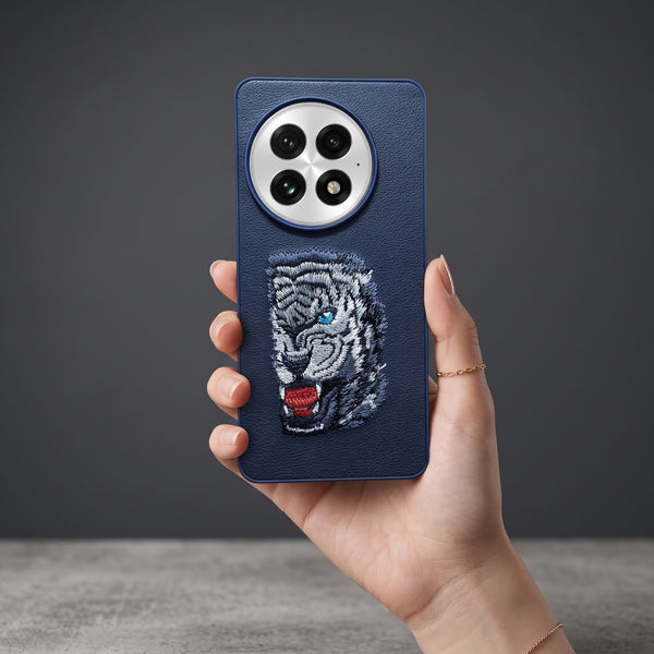 Blue Leather Blue Lion OC Ornamented for Oneplus 13