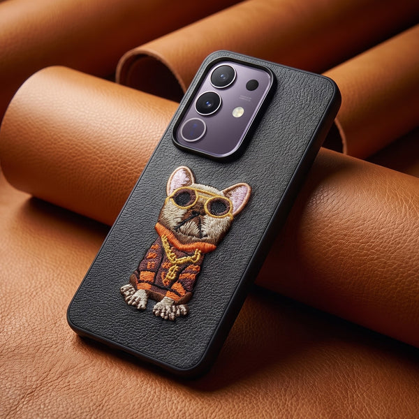 Black Leather Bulldog OC Ornamented for Vivo T4x