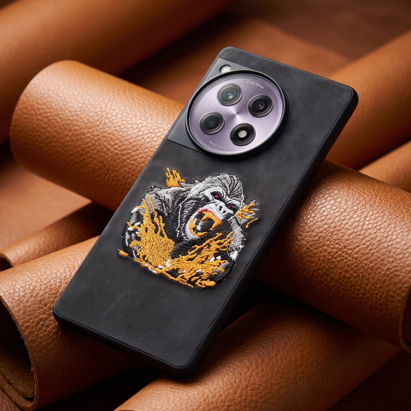 Black Leather Gorilla OC Ornamented for Oneplus 12r