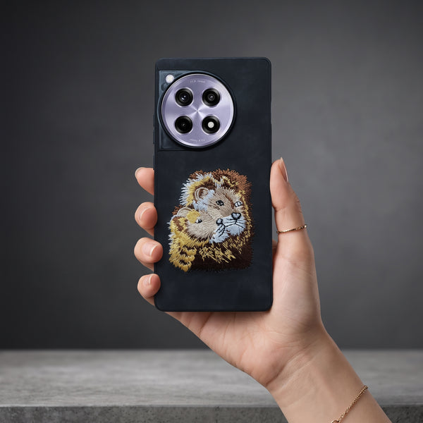 Black Leather Brown Lion OC Ornamented for Oneplus 12r