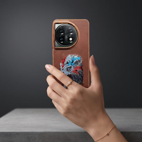 Brown Leather Multi Color Lion OC Ornamented for Oneplus 11