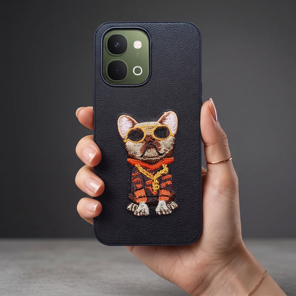Black Leather Bulldog  OC Ornamented for Vivo Y51 Pro