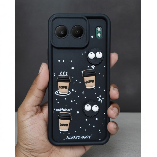 Black COFFEE (ALWAYS HAPPY) Silicone case for Oneplus Nord 4