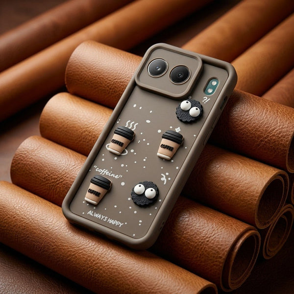 Brown COFFEE (ALWAYS HAPPY) Silicone case for Oneplus Nord 4