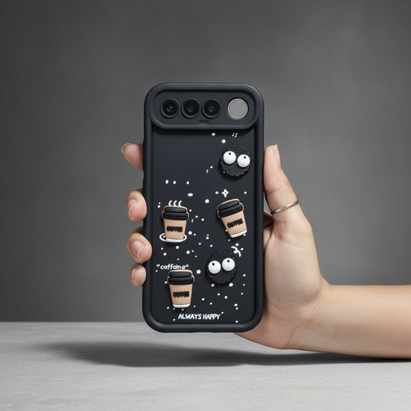 Black COFFEE (ALWAYS HAPPY) Silicone case for Realme 16