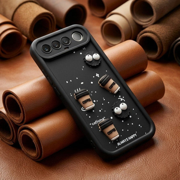 Black COFFEE (ALWAYS HAPPY) Silicone case for Realme 16