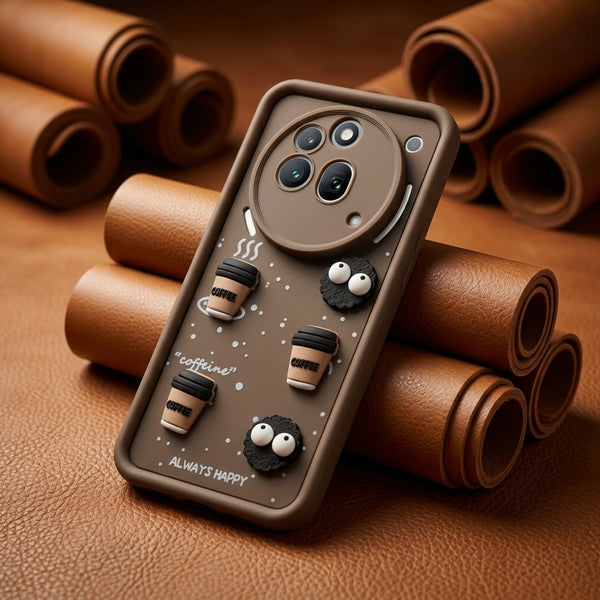 Brown COFFEE (ALWAYS HAPPY) Silicone case for Nothing Phone 3a Pro