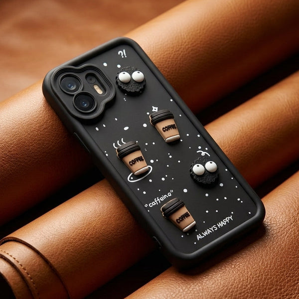 Black COFFEE (ALWAYS HAPPY) Silicone case for Nothing Phone 2
