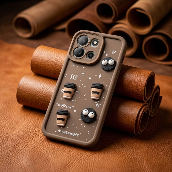 Brown COFFEE (ALWAYS HAPPY) Silicone case for Oneplus Nord 6