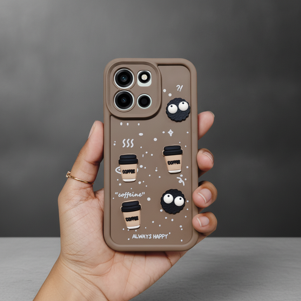 Brown COFFEE (ALWAYS HAPPY) Silicone case for Oneplus Nord 6