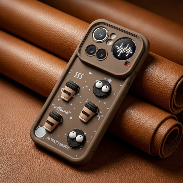 Brown COFFEE (ALWAYS HAPPY) Silicone case for Nothing Phone 4a Pro