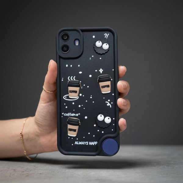 Black COFFEE (ALWAYS HAPPY) Silicone case for CMF PHONE 1