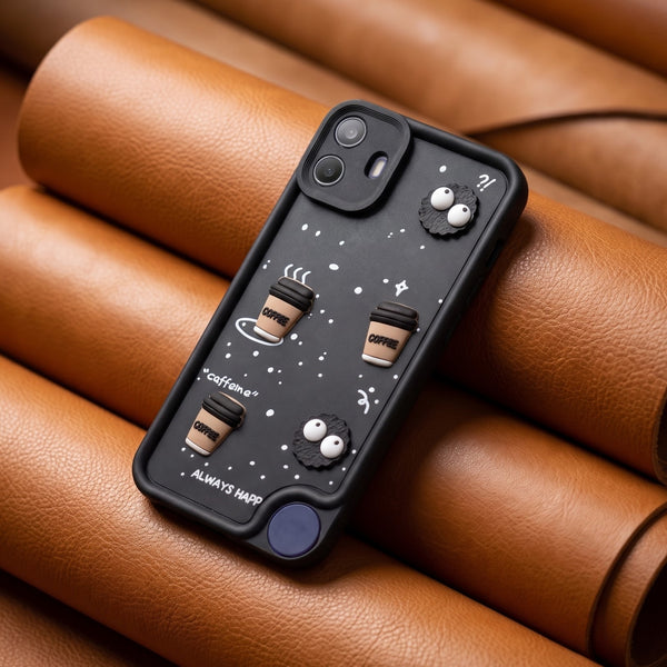 Black COFFEE (ALWAYS HAPPY) Silicone case for CMF PHONE 1