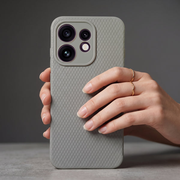 Grey Line Wave Silicone Case for Oppo Reno 16