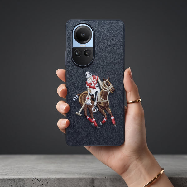Black Leather Horse Rider OC Ornamented for Oppo Reno 10