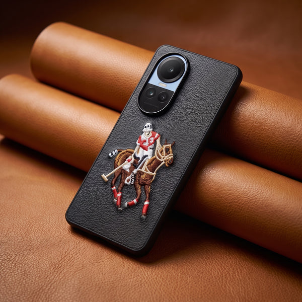 Black Leather Horse Rider OC Ornamented for Oppo Reno 10