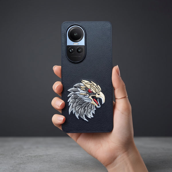 Black Leather Eagle OC Ornamented for Oppo Reno 10 Pro
