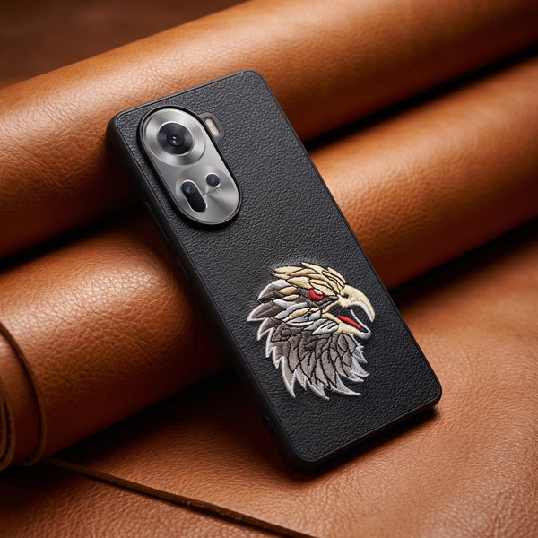 Black Leather Eagle OC Ornamented for Oppo Reno 11