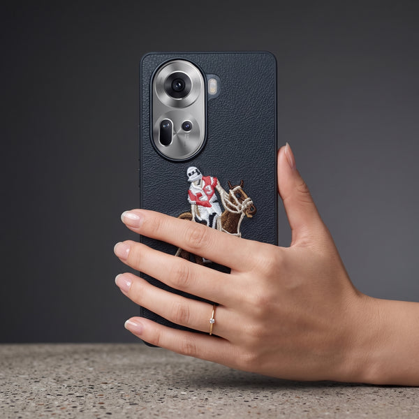 Black Leather Horse Rider OC Ornamented for Oppo Reno 11