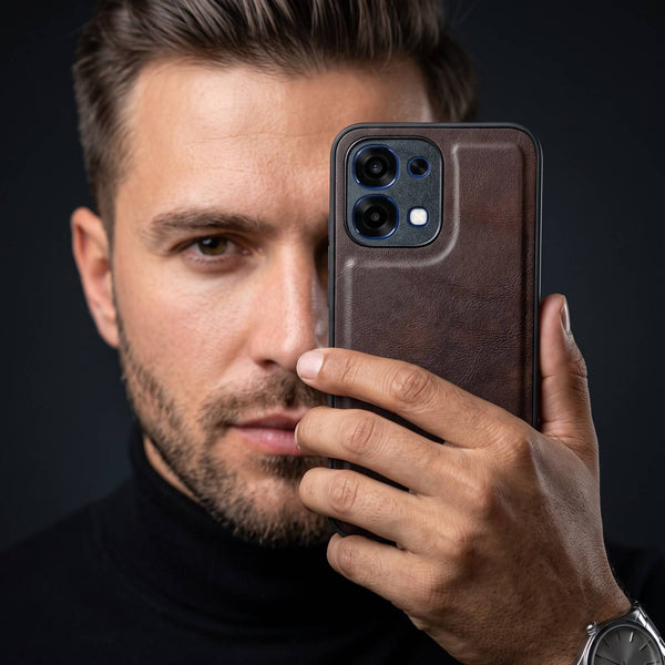 X-LEVEL Dark Brown Leather Case for Oppo F31