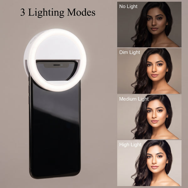 Portable Rechargeable Selfie Ring Light for mobile Phone
