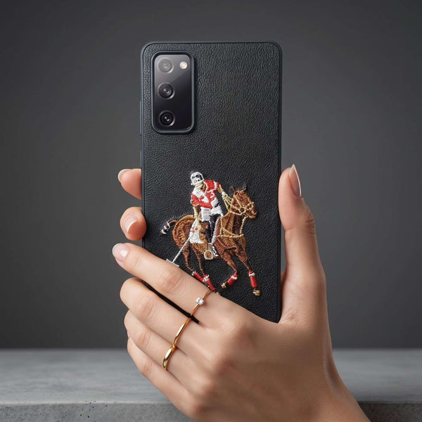 Black Leather Horse Rider OC Ornamented for Samsung S20 Fe