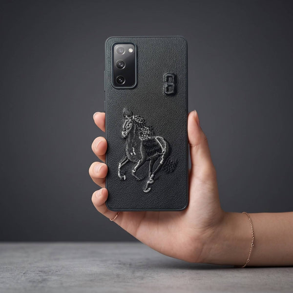 Black Leather Horse No. 3 OC Ornamented for Samsung S20 Fe