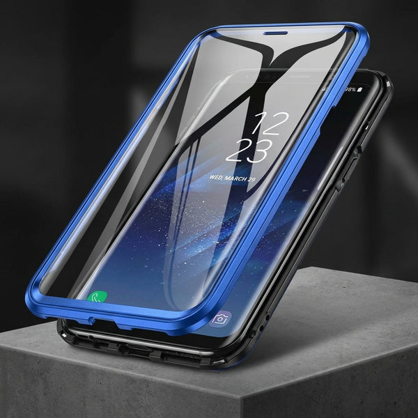 Blue Transparent Magnetic Back Case for Samsung S10 Plus