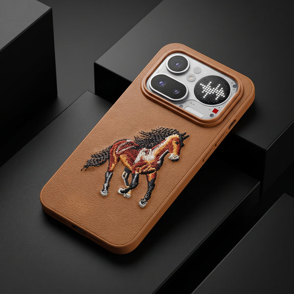 Brown Leather Orange Horse OC Ornamented for Nothing Phone 4a Pro