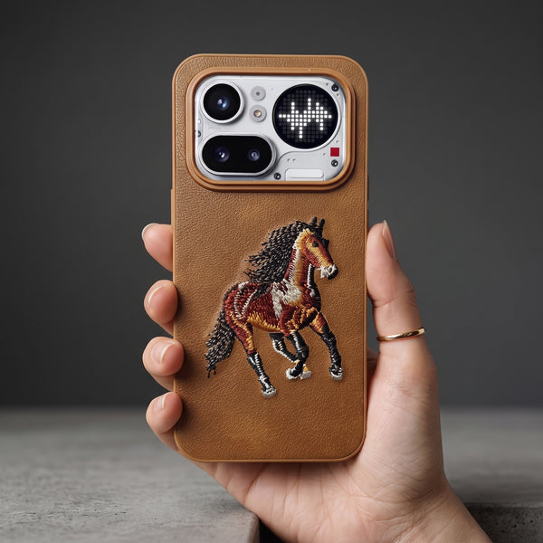 Brown Leather Orange Horse OC Ornamented for Nothing Phone 4a Pro