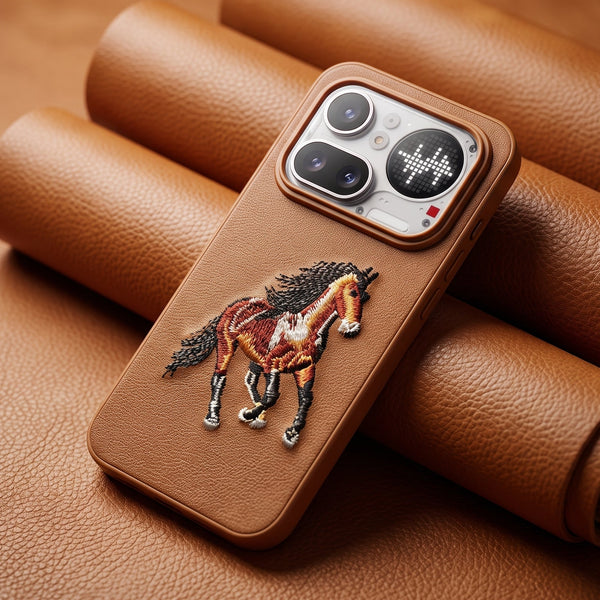 Brown Leather Orange Horse OC Ornamented for Nothing Phone 4a Pro