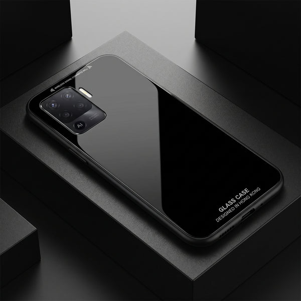 Black Glass case for Oppo F19 Pro