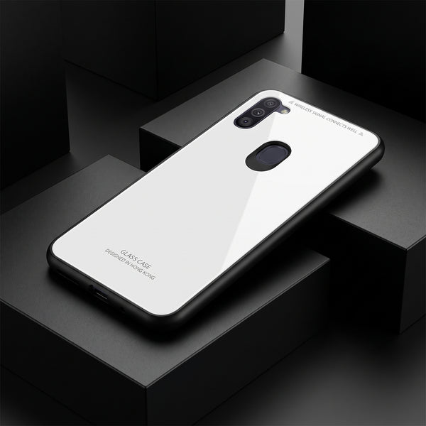 White Glass case for Samsung M11